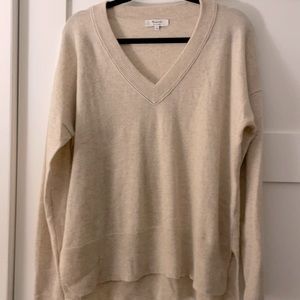 Madewell 100% Cashmere Deep V-Neck Sweater in M